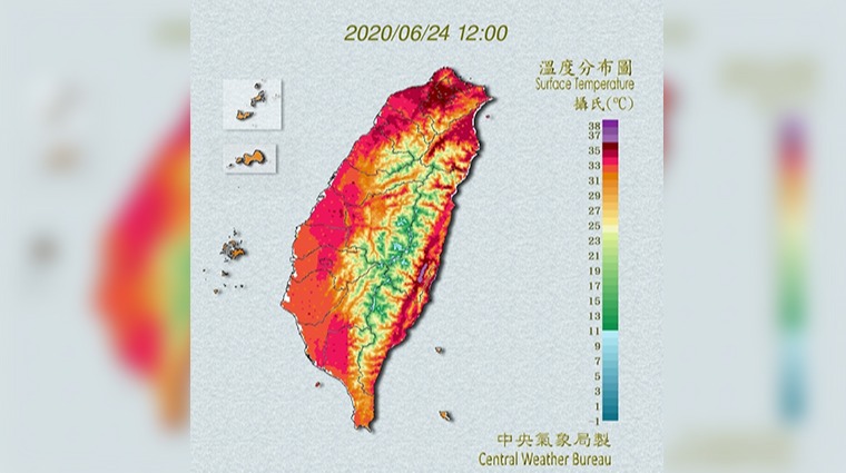 台灣溫度分布圖