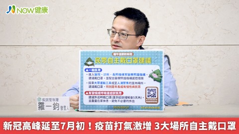 新冠高峰延至7月初！疫苗打氣激增 3大場所自主戴口罩