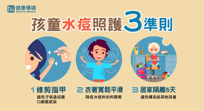 陳志榮醫師表示，水痘照護應遵循3個準則。（圖／健康傳媒製作）